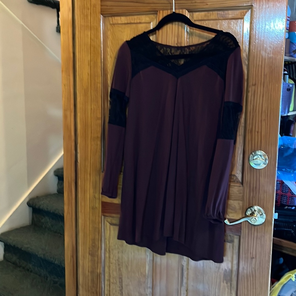Express Burgundy and Lace Shirt Size Small